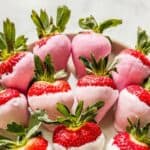 Frozen yogurt strawberries pin.