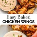 Easy baked chicken wings pin.