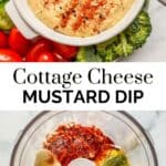 Cottage cheese mustard dip pin graphic.