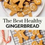 Healthy gingerbread cookies pin graphic.