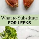 Substitutions for leeks pin graphic.