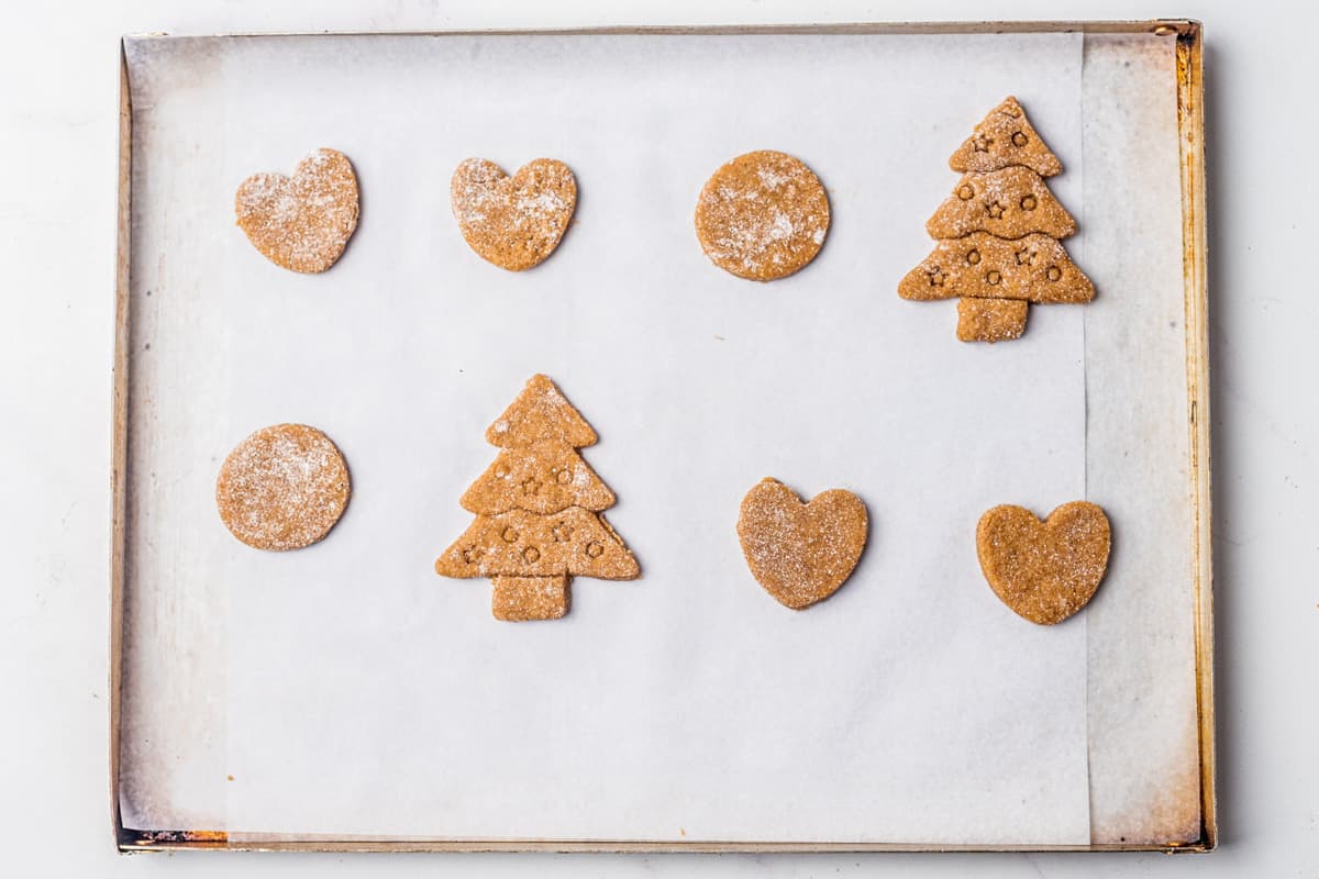 Cookies on baking sheet.