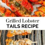 Grilled lobster tails pin graphic.