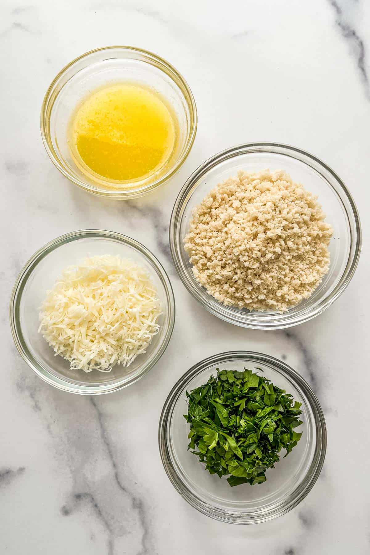 Ingredients for the green casserole topping.