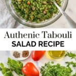 Tabouli salad recipe pin graphic.