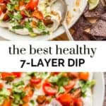 Healthy seven layer dip pin graphic.