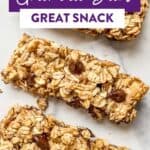 Healthy granola bars pin graphic.