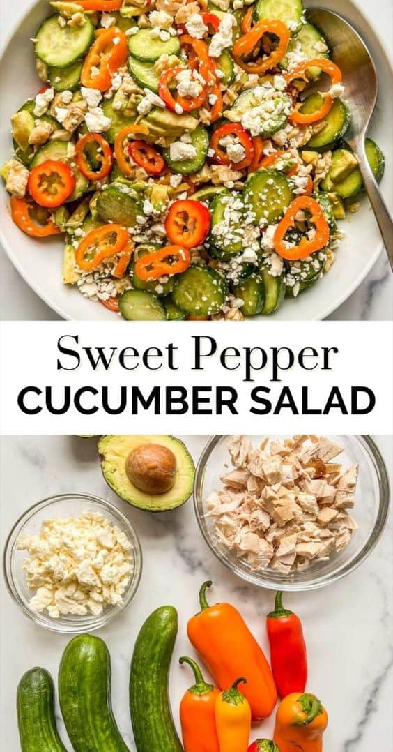 Cucumber Sweet Pepper Salad - This Healthy Table