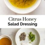 Citrus honey salad dressing pin graphic.