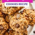 Healthy banana oat cookies pin graphic.