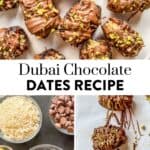 Dubai chocolate dates pin graphic.
