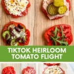 Heirloom tomato flight pin graphic.