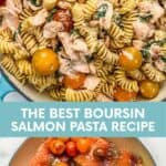 Salmon boursin pasta pin graphic.