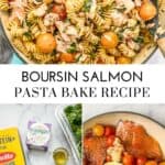 Salmon boursin pasta pin graphic.