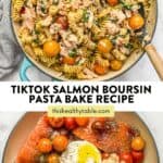 Salmon boursin pasta pin graphic.