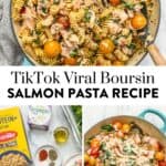 Salmon boursin pasta pin graphic.
