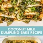 Baked dumplings recipe pin graphic.