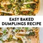 Baked dumplings recipe pin graphic.