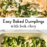 Baked dumplings recipe pin graphic.
