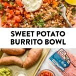 Sweet potato ground turkey bowl pin graphic.