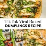 Baked dumplings recipe pin graphic.