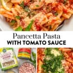 Pancetta pasta pin graphic.