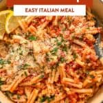 Pancetta pasta pin graphic.