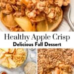 Healthy apple crumble pin graphic.