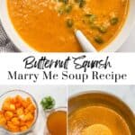 Marry me butternut squash soup pin graphic.