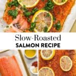 Slow roasted salmon pin graphic.