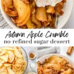 Healthy apple crumble pin graphic.
