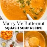 Marry me butternut squash soup pin graphic.