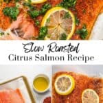Slow roasted salmon pin graphic.