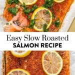 Slow roasted salmon pin graphic.