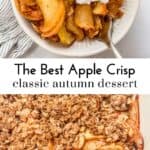 Healthy apple crumble pin graphic.
