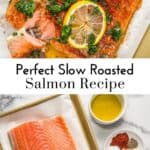 Slow roasted salmon pin graphic.