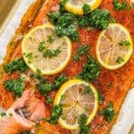 Slow roasted salmon pin graphic.