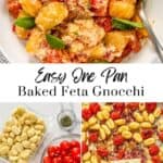 Baked feta gnocchi pin graphic.