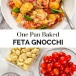 Baked feta gnocchi pin graphic.