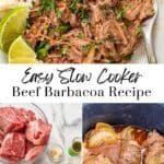 Slow cooker beef barbacoa pin graphic.