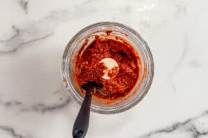 Barbacoa sauce blended in a food processor.