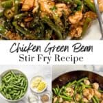 Green bean chicken stir fry pin graphic.