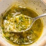 Greek chicken or fish marinade pin graphic.