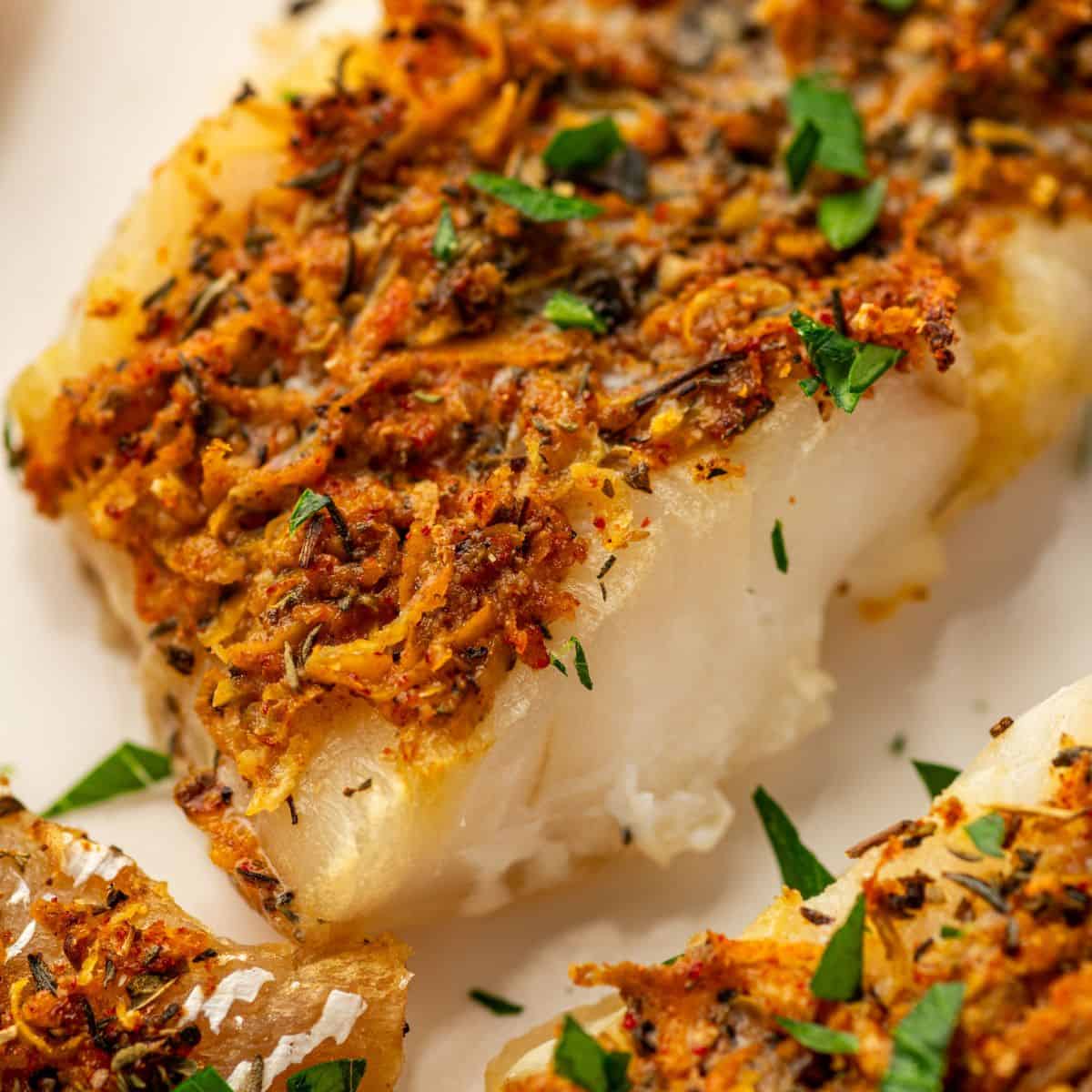 Citrus spiced baked cod.