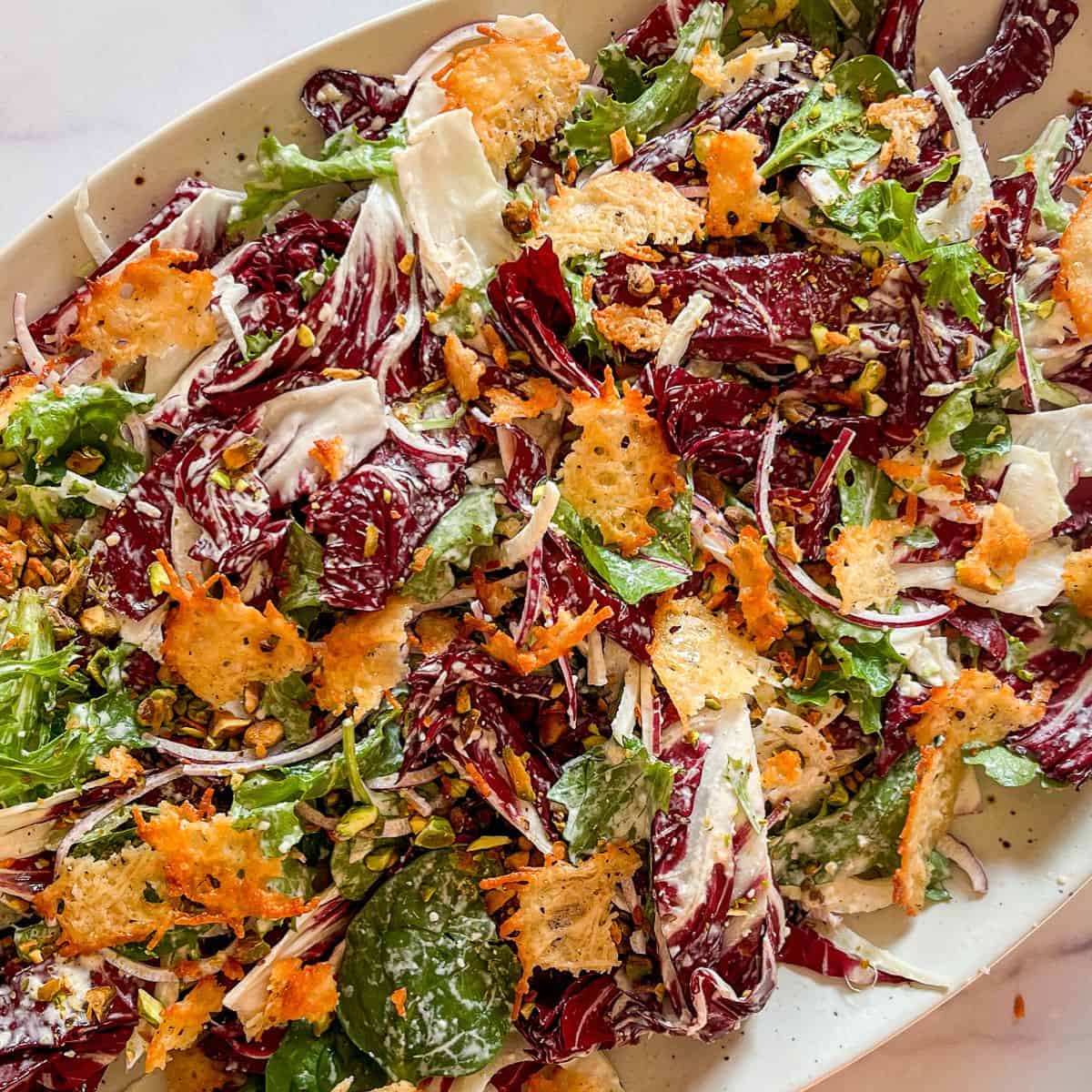 Caesar salad with raddichio and fennel.