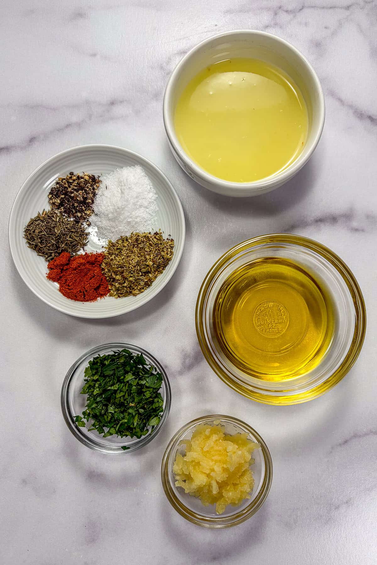 Ingredients for Greek Marinade.
